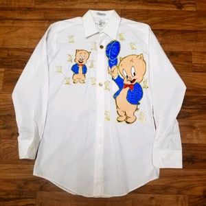 Custom Chaplin " Porky Pig " shirt /Sz S